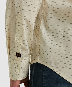 Heren overhemd lange mouw ecru