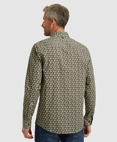 Heren overhemd lange mouw grijs