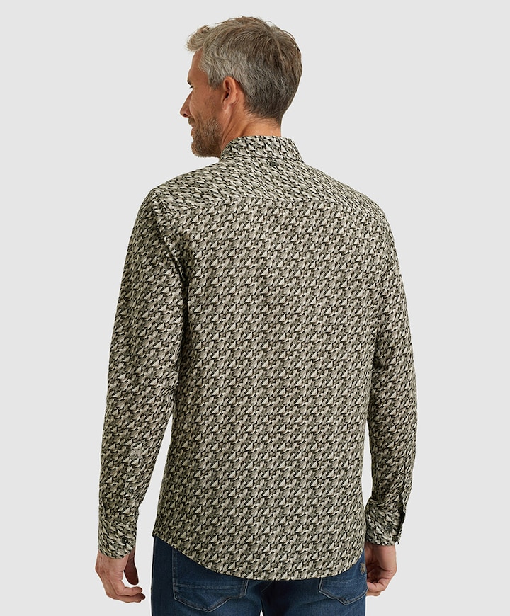 Heren overhemd lange mouw grijs