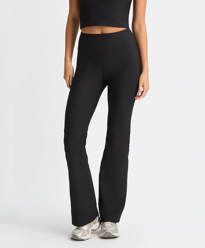 Ribbed R Flare HW Tight dames tight zwart
