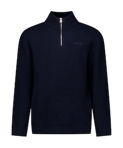 Heren trui met rits blauw