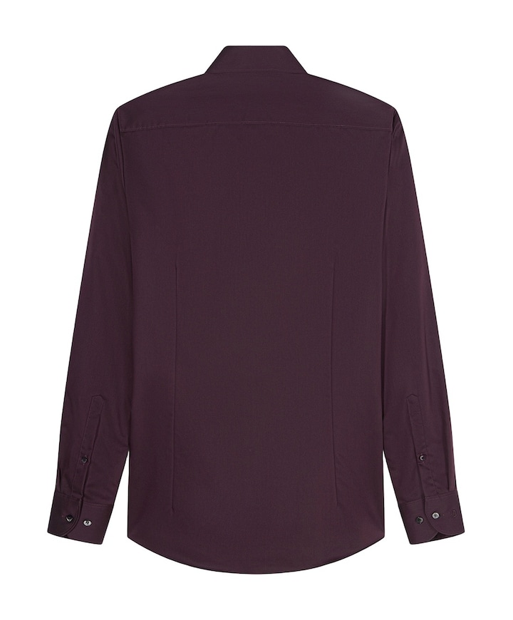 Heren overhemd lange mouw bordeaux