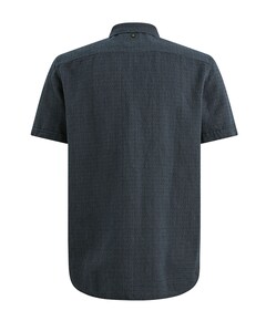 Heren overhemd korte mouw blauw