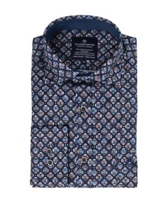 Heren overhemd lange mouw blauw