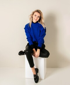 Paula stretch leather broek zwart