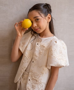 Meisjes blouse korte mouw goud