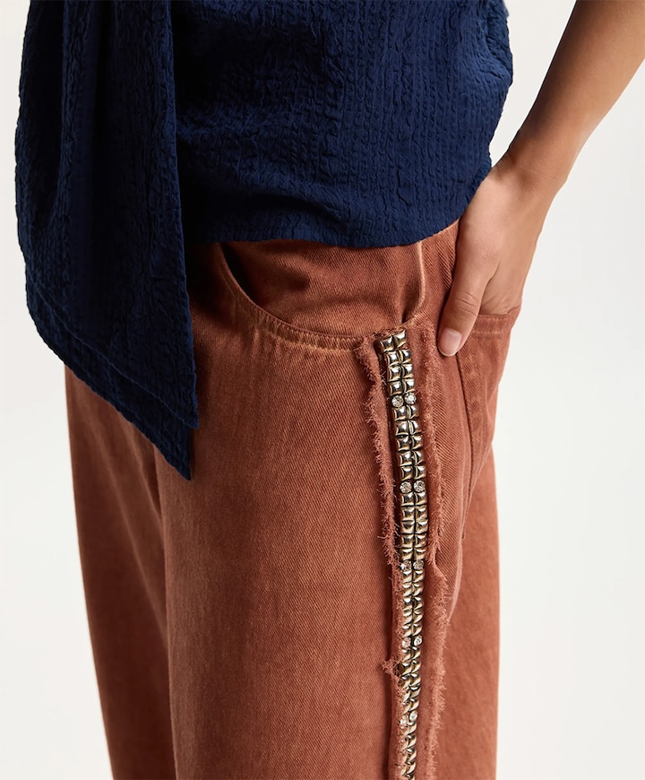 Jeeper Studded dames broek bordeaux