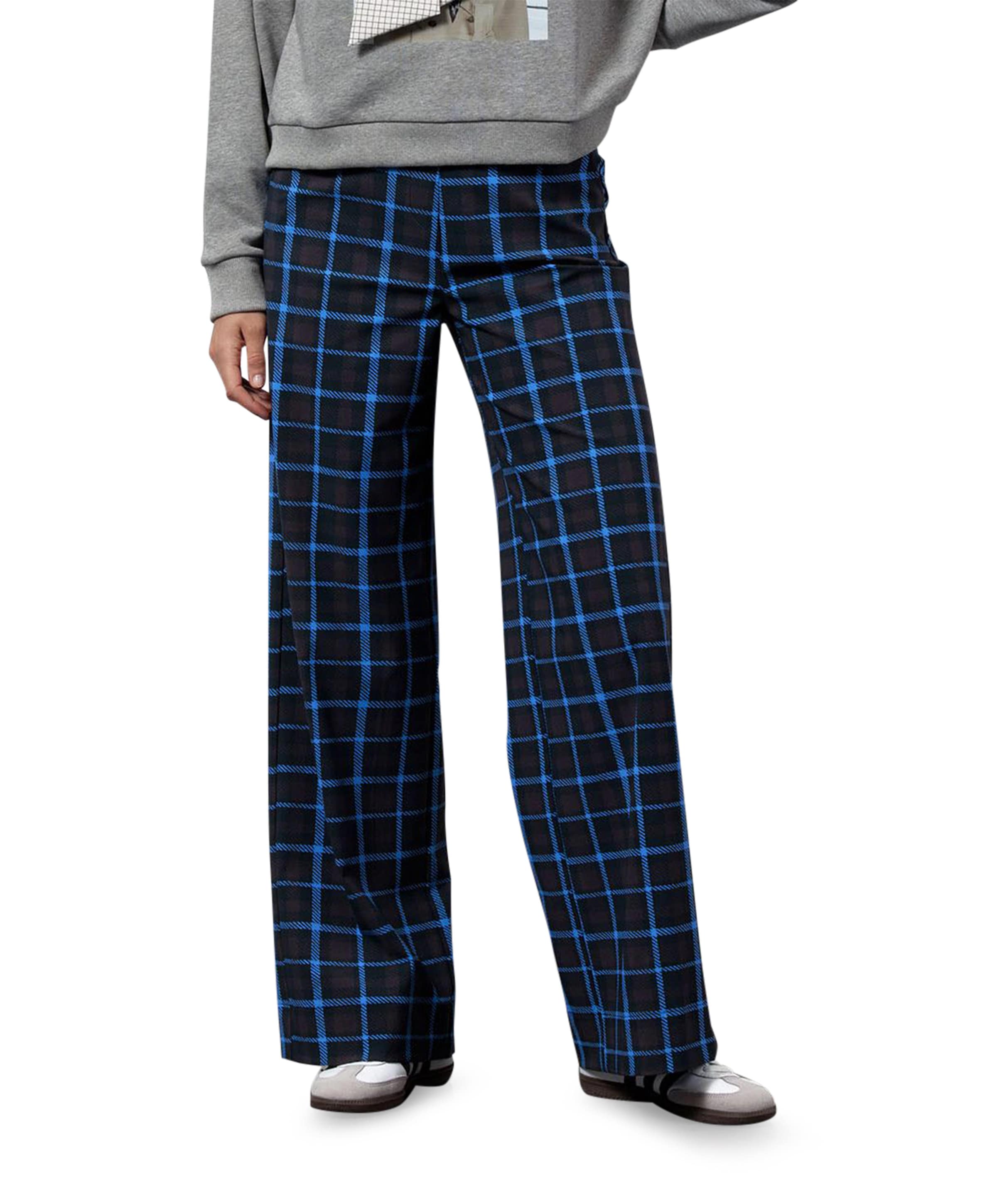 Lexie check broek blauw