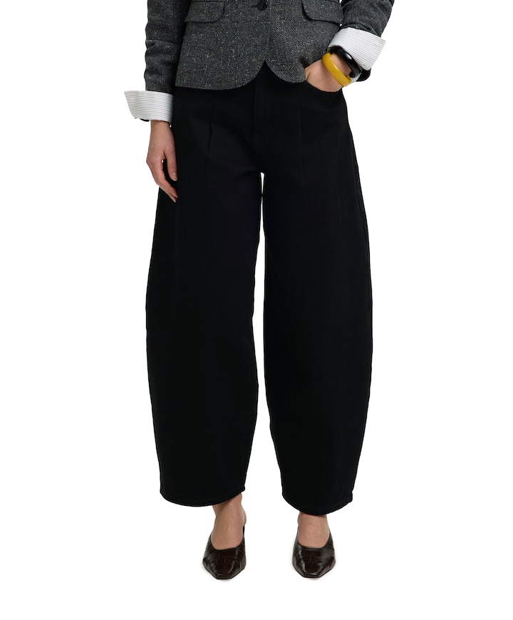 SLWBARREL LOOSE NANET HW dames jeans zwart