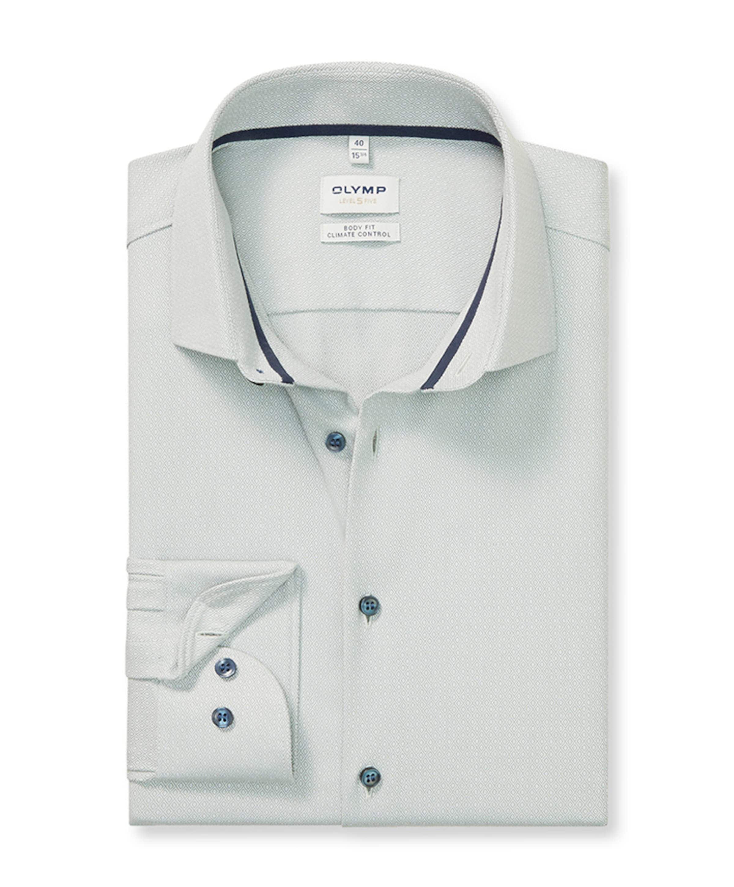 Heren overhemd lange mouw groen