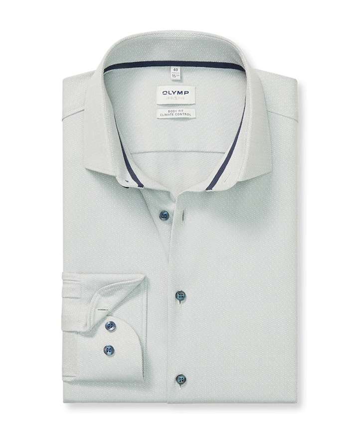 Heren overhemd lange mouw groen