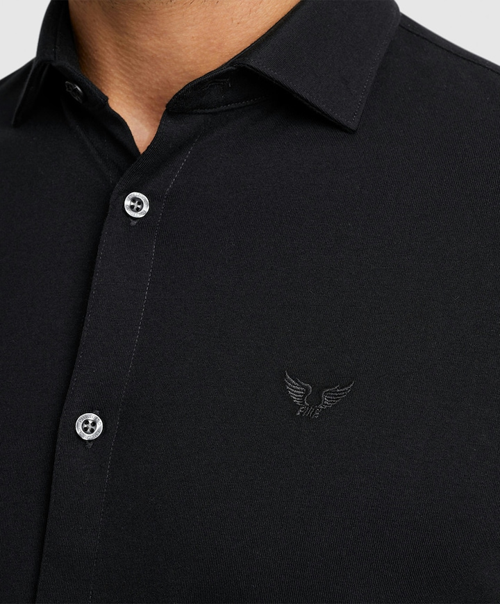 Heren overhemd lange mouw zwart