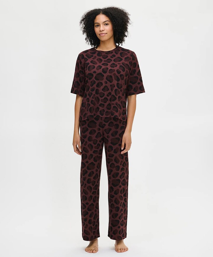 Dames pyjamabroek bruin