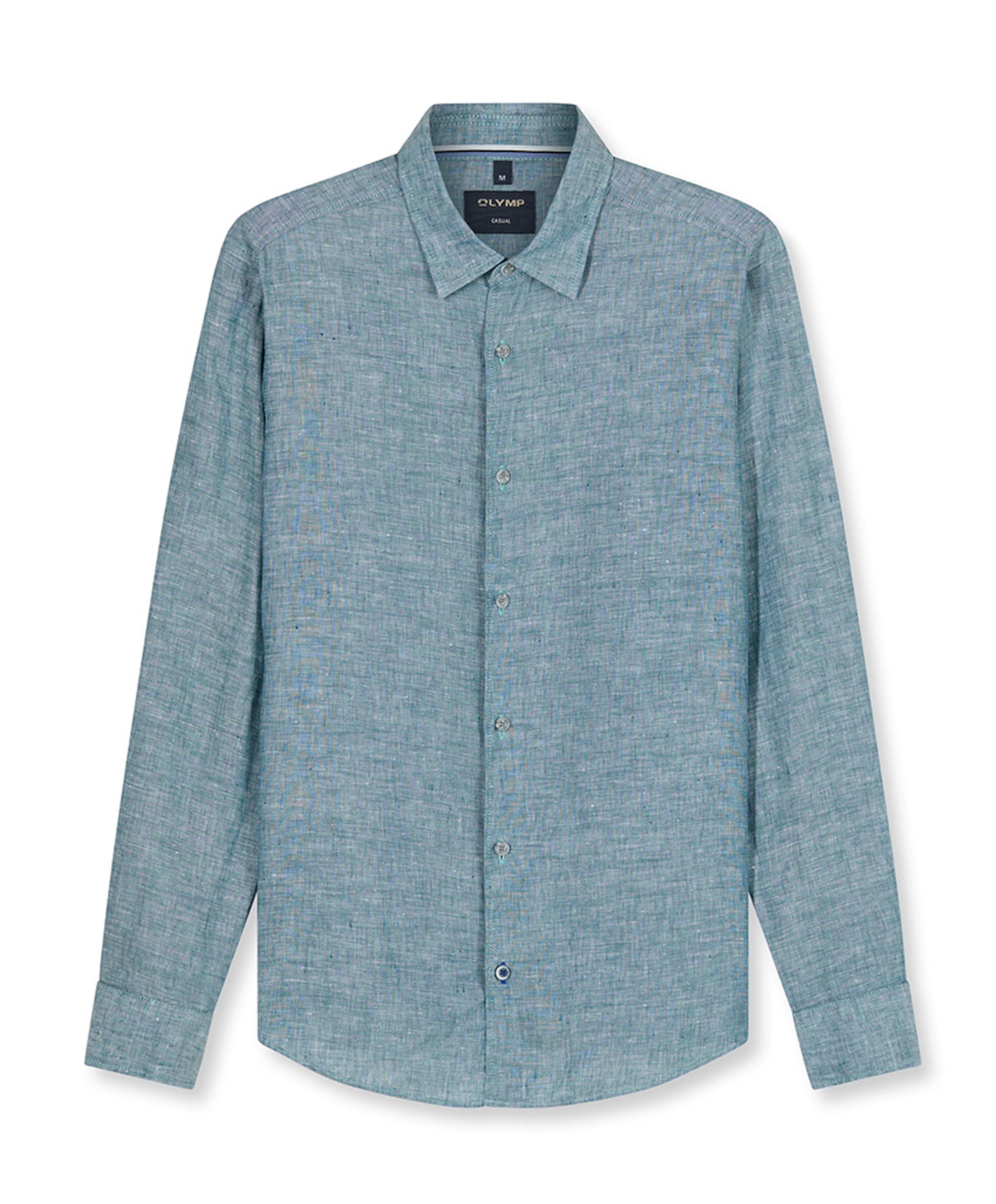 Heren overhemd lange mouw groen