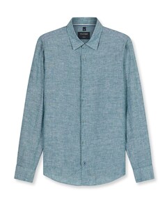 Heren overhemd lange mouw groen