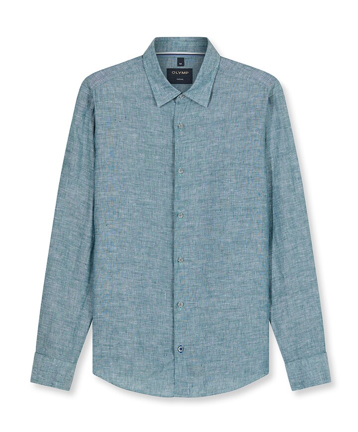 Heren overhemd lange mouw groen