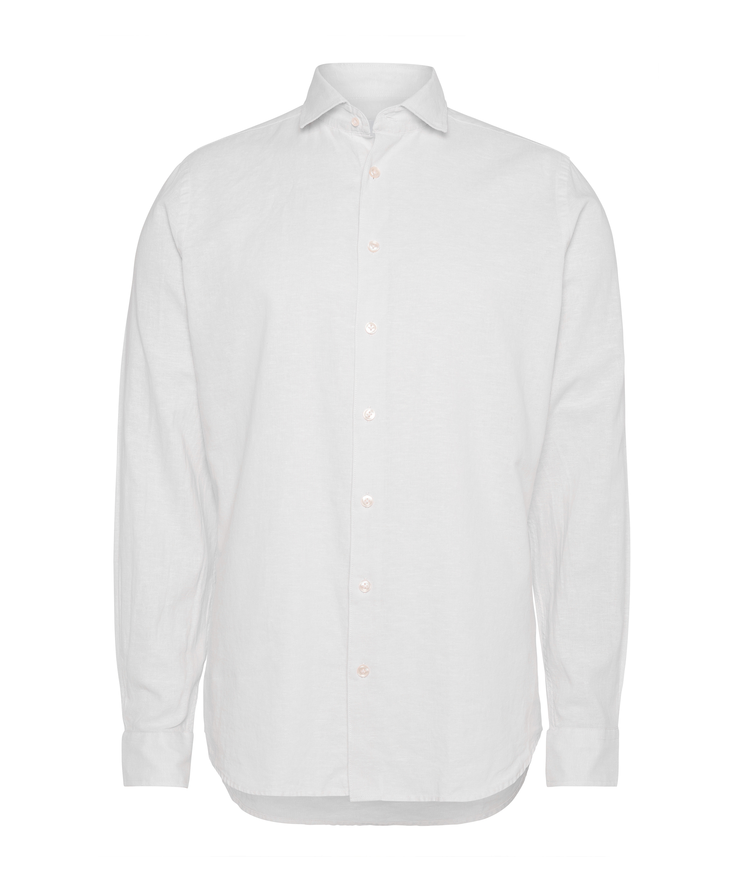 Heren overhemd lange mouw beige