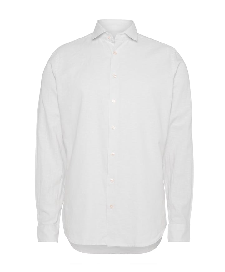 Heren overhemd lange mouw beige