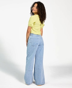 Meisjes blouse korte mouw geel