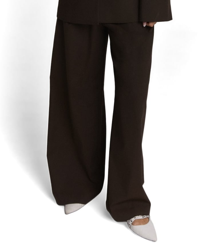 WIDE LEG dames broek bruin