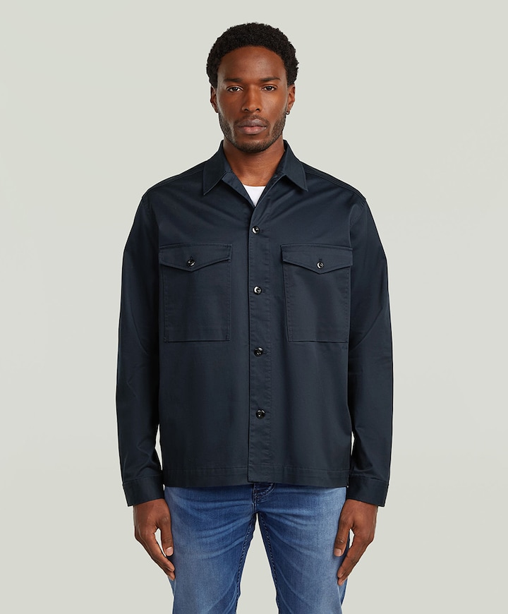 Heren overshirt blauw