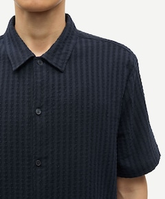 Heren overhemd korte mouw blauw