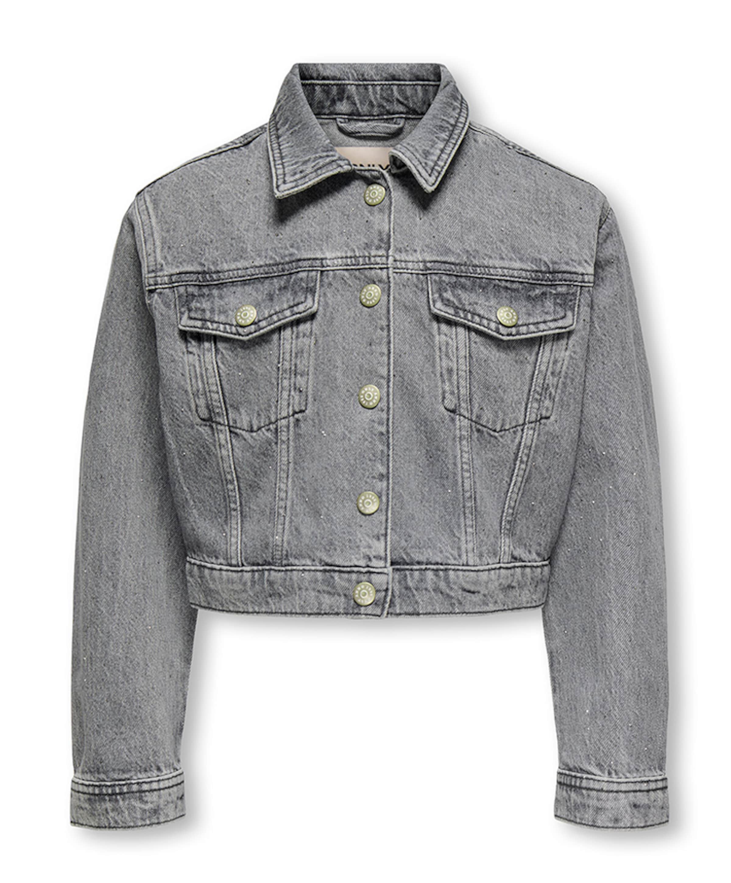 Meisjes spijkerjas grijs