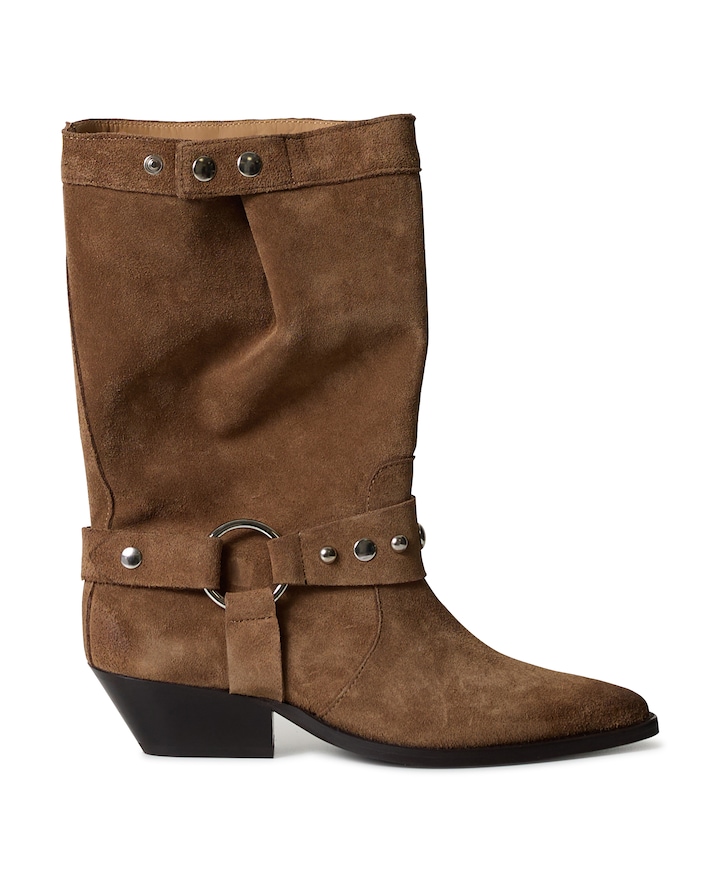 Rustic dames enkellaarzen bruin