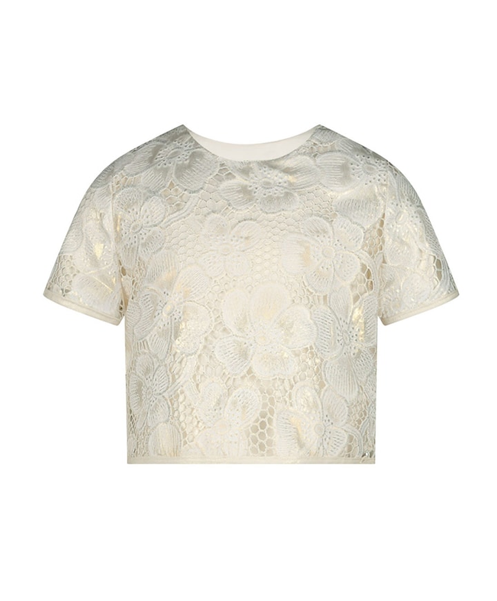 Meisjes blouse lange mouw ecru