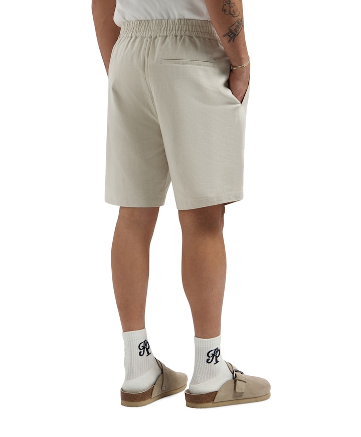 Linnen heren korte broek beige