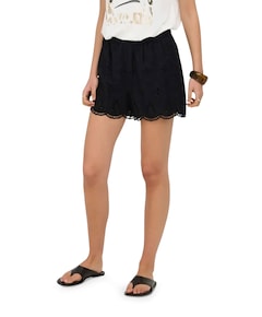 ONLFRANI EMB PULL UP WVN dames korte broek zwart