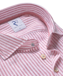 Heren overhemd lange mouw rood