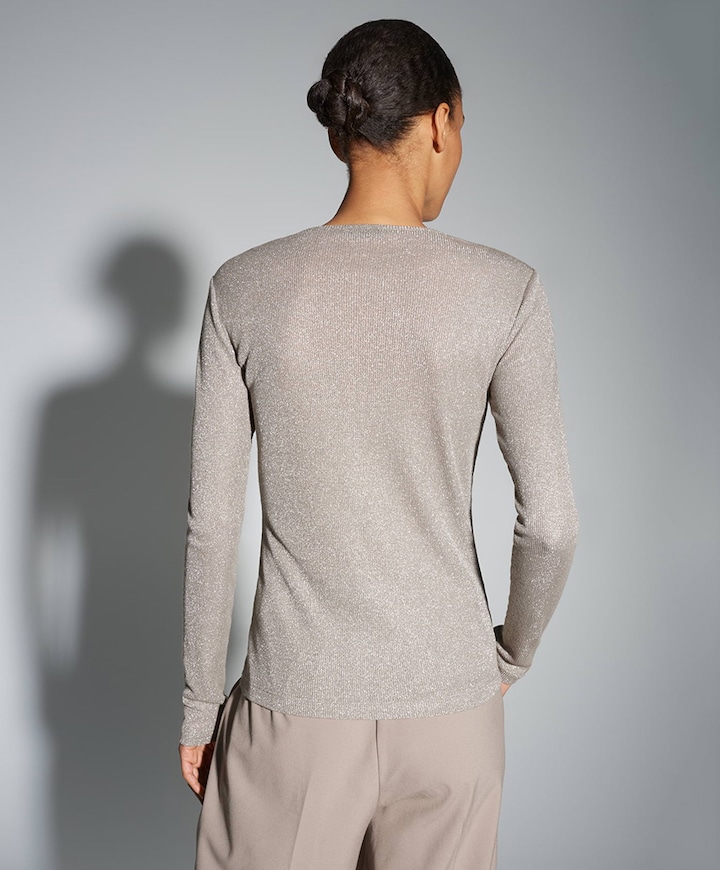 Dames longsleeve beige