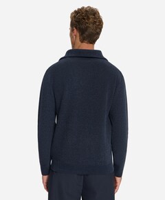 Heren trui met rits blauw