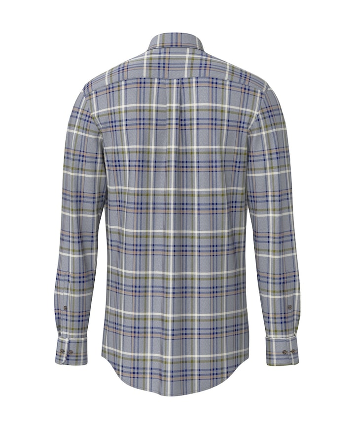 Heren overhemd lange mouw blauw
