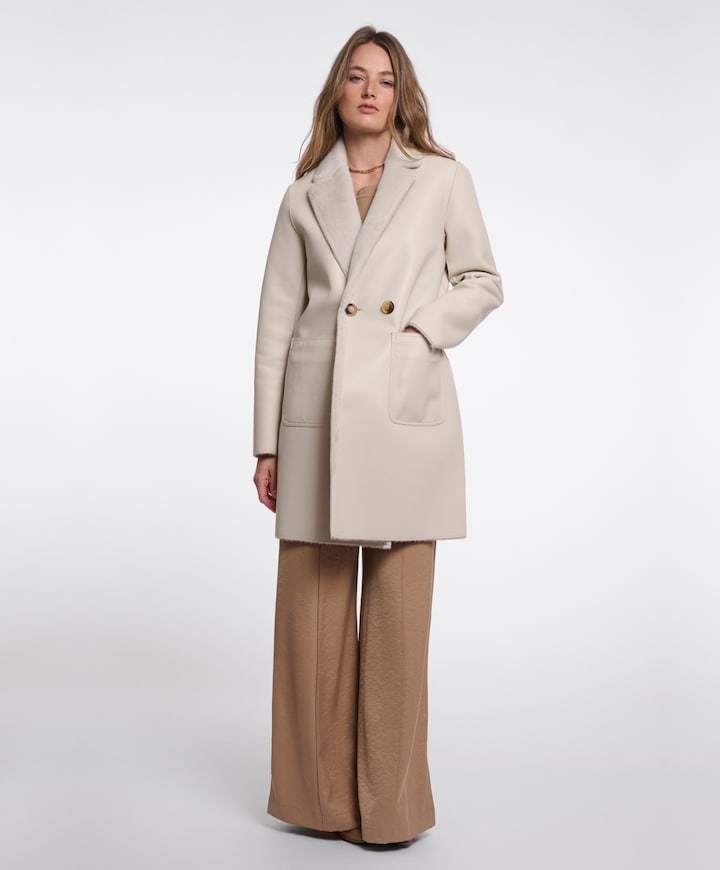 Dames jas reversible ecru