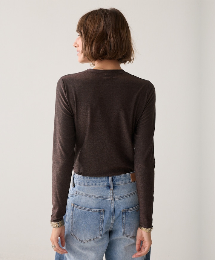 Dames longsleeve bruin