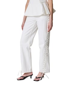 LOOSE FIT LACED  dames jeans wit