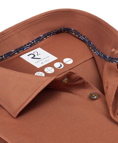 Heren overhemd extra lange mouw brique