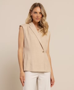 Dames gilet beige
