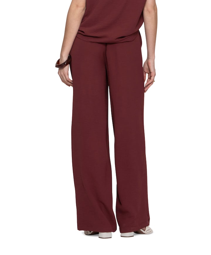 Pants crinckle dames broek bordeaux