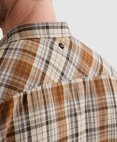 Heren overhemd lange mouw bruin