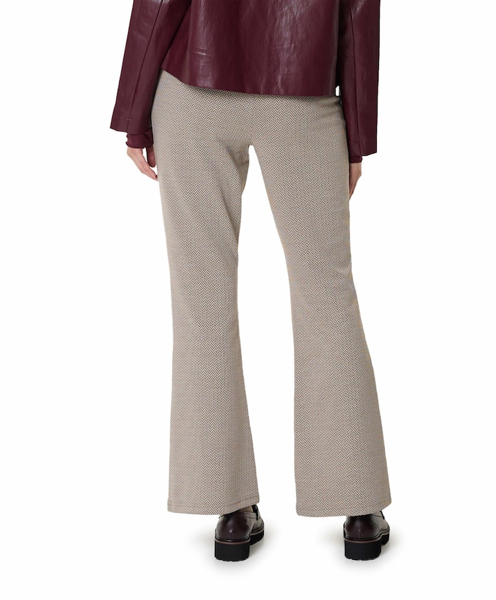 Flaired dames broek beige