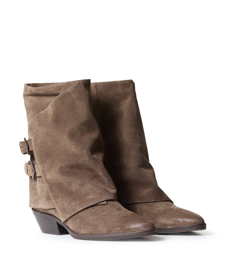 dames enkellaarzen beige