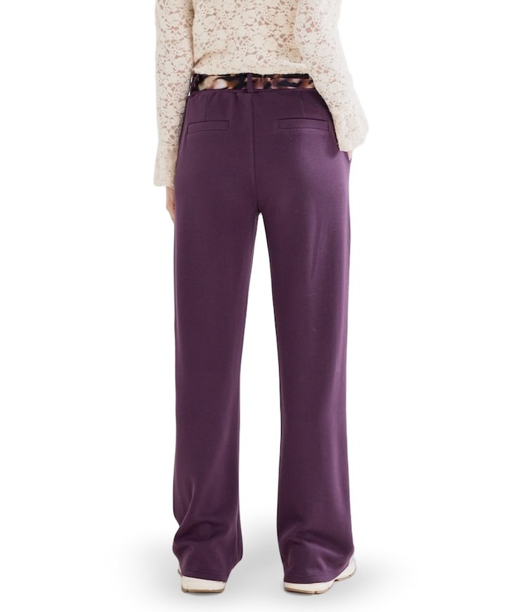 Wide-Leg Scarf dames broek paars