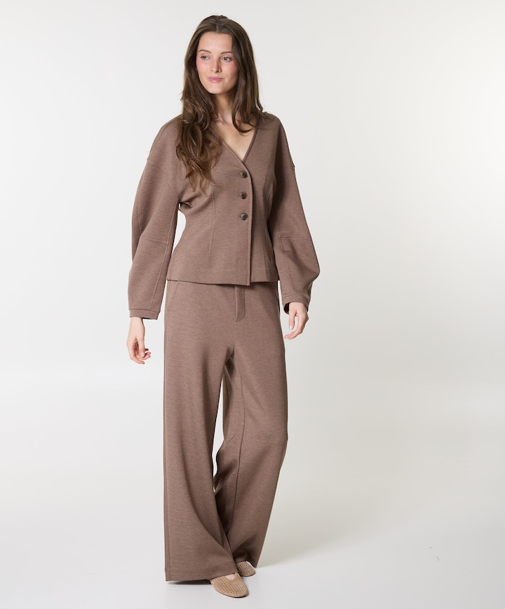 GincetteIW Melange dames broek bruin