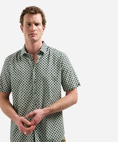 Heren overhemd korte mouw groen