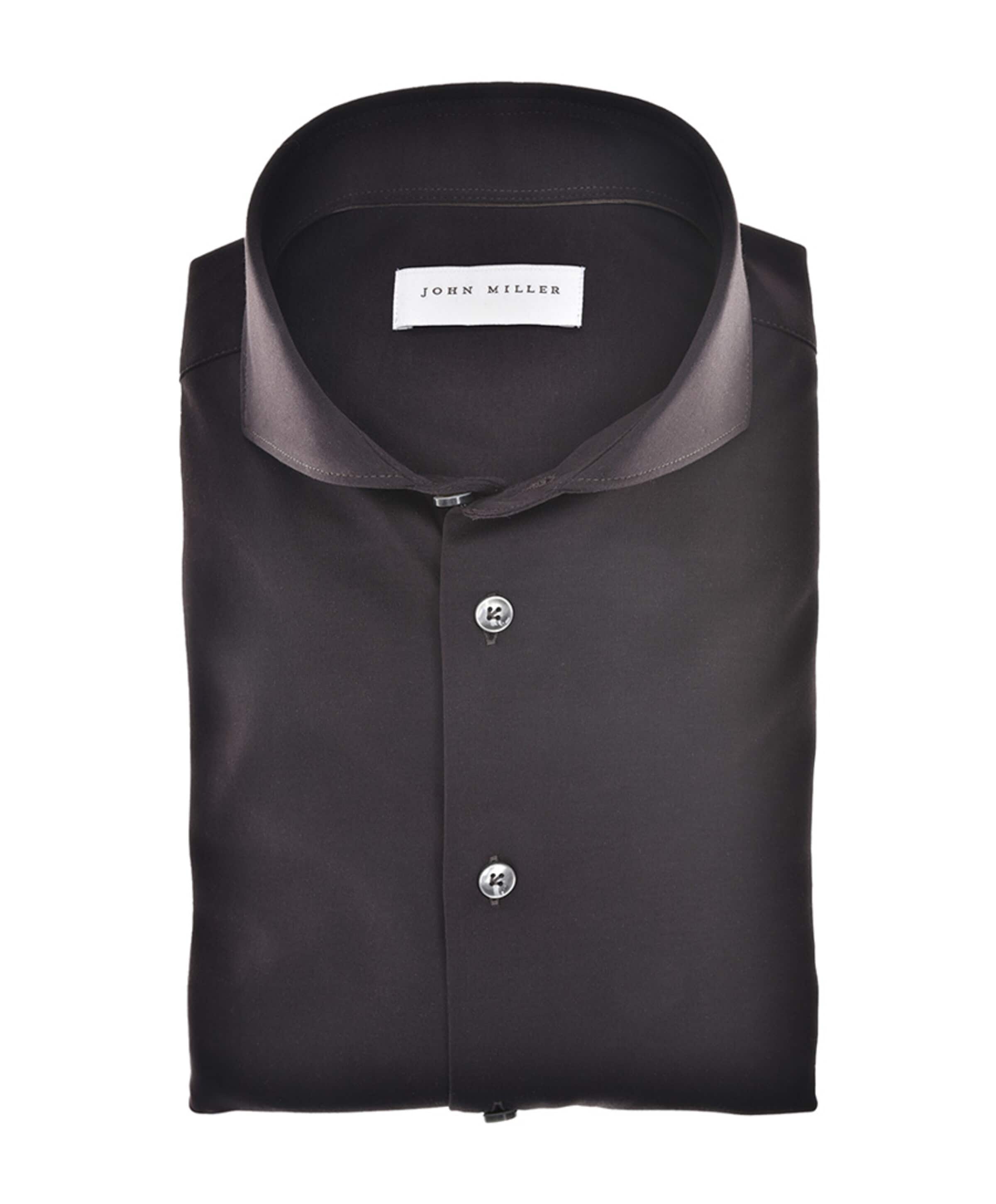 Heren overhemd lange mouw bruin