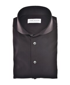 Heren overhemd lange mouw bruin