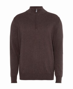 Heren trui met rits bruin